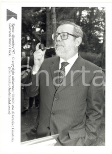 Fotografia d epoca originale 1997 ROMA Ritratto di Giovanni Maria FLICK mentre fuma la pipa Foto 17x24 cm 1
