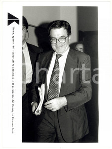 Fotografia d epoca originale 1996 ROMA Ritratto presidente Romano PRODI sorridente Foto 17x24 cm 1