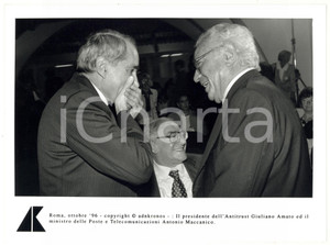 Fotografia d epoca originale 1996 ROMA Scambio di battute tra Giuliano AMATO e Antonio MACCANICO Foto 24x17 1