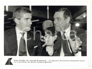 Fotografia d epoca originale 1996 ROMA  CCD Clemente MASTELLA scherza con Pier Ferdinando CASINI Foto 24x17 1