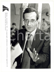 Fotografia d epoca originale 1997 ROMA Procuratore Guido LO FORTE rilascia dichiarazione ai giornalisti FOTO 1