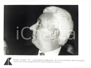 Fotografia d epoca originale 1997 ROMA Carlo Federico GROSSO vicepresidente Consiglio della Magistratura 1