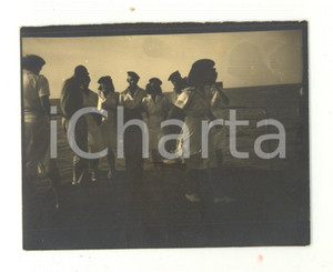 Fotografia d epoca originale 1940 ca ANGOLA Marinai portoghesi in navigazione  Foto VINTAGE 9x7 cm 1
