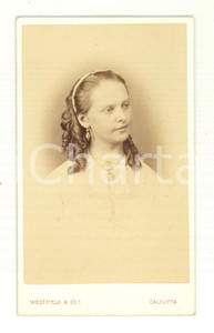 Fotografia d epoca originale 1870 CALCUTTA Ritratto di Marie JOUFFET bambina Fotografia WESTFIELD CDV 1