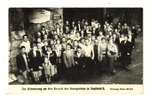 Fotografia d epoca originale 1953 SAALFELD / SAALE D Visitatori alle Grotte delle Fate  Foto 14x9 cm 1
