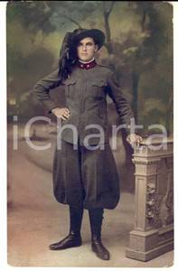 Fotografia d epoca originale 1926 LIVORNO REGIO ESERCITO Ritratto di bersagliere Foto cartolina BETTY 1