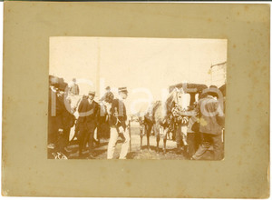 Fotografia d epoca originale 1900 ca ITALIA IPPICA Cavalli al rientro dalle prove  Foto VINTAGE 23x17 1