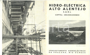 Materiale pubblicitario d’epoca 1953 HIDROELECTRICA ALTO ALENTEJO PORTUGAL Barragem de PRACANA  Pieghevole 1