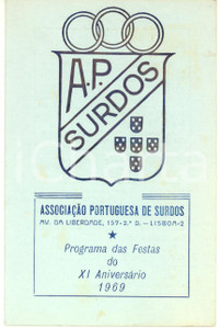 Materiale pubblicitario d’epoca 1969 LISBOA AssociaÃ§Ã£o Portuguesa de Surdos  Programa Festas do Aniversario 1