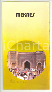Materiale pubblicitario d’epoca 1960 ca MAROCCO MEKNES Pieghevole ILLUSTRATO TURISMO VINTAGE 1
