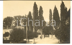 Fotografia d epoca originale 1920 ca TOSCANA Ingresso di una villa padronale Foto cartolina ANIMATA auto 1
