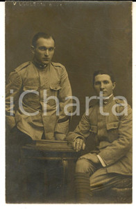 Fotografia d epoca originale 1920 ca REGIO ESERCITO ASTI Ritratto di due ufficiali  Foto Vittorio ECCLESIA 1