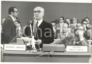 Fotografia d epoca originale 1969 ROMA XI Congresso DEMOCRAZIA CRISTIANA  Amintore FANFANI e Mariano RUMOR 1
