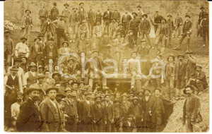 Fotografia d epoca originale 1904 WOCHEINER VELLACH Ferrovie  Maestranze presso galleria in costruzione FOTO 1