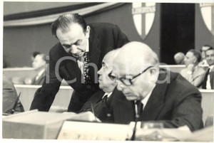 Fotografia d epoca originale 1969 ROMA XI Congresso DC  Carlo DONATCATTIN con Giulio PASTORE Foto 30x20 cm 1