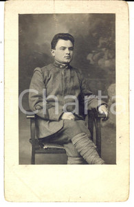 Fotografia d epoca originale 1915 ca WW1 REGIO ESERCITO BIELLA Ritratto di ufficiale Foto cartolina ROSSETTI 1