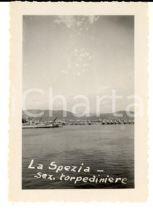 Fotografia d epoca originale 1935 ca LA SPEZIA REGIA MARINA Sezione Torpediniere  veduta Foto 6x9 cm 1