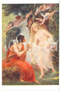 Cartolina originale da collezione 1910 ca SALON DE PARIS Lionel ROYER  Le judgement de Paris Cartolina NV 1