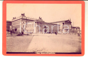 Fotografia d epoca originale 1880 ca WIEN Reichsrathsgebaude  Foto A. F. CZIHAK S ANIMATA 17x11 cm 1
