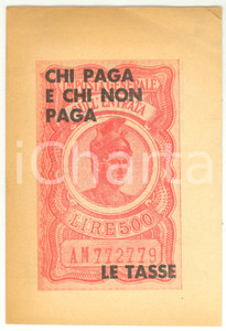 Materiale pubblicitario d’epoca 1964 PCI Chi paga e chi non paga le tasse  Pubblicazione 12 pp. PROPAGANDA 1