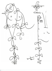 Stampa, bozzetto originale 2017 Yvens PESSOA Omaggio a Fernando PESSOA con nudo femminile Bozzetto FIRMATO 1