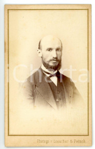 Fotografia d epoca originale 1872 BERLIN Ritratto di uomo in abito scuro Foto LOESCHER & PETSCH  CDV 1