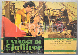 Materiale cinematografico d’epoca 1960 I VIAGGI DI GULLIVER Ray HARRYHAUSEN Kerwin MATHEWS Fotobusta 66x46 cm 1