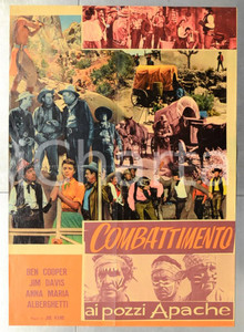 Materiale cinematografico d’epoca 1957 COMBATTIMENTO AI POZZI APACHE Ben COOPER Jim DAVIS Manifesto 67x94 cm 1