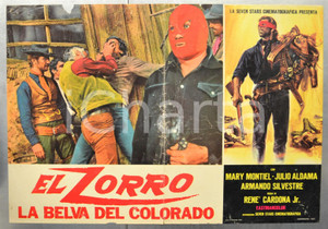 Materiale cinematografico d’epoca 1973 EL ZORRO  LA BELVA DEL COLORADO Julio ALDAMA Fotobusta 66x46 cm 1