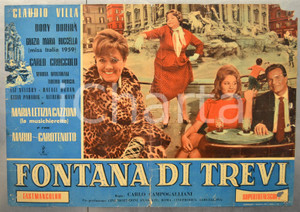 Materiale cinematografico d’epoca 1960 FONTANA DI TREVI Grazie Maria BUCCELLA Fotobusta DANNEGGIATA 66x46 cm 1