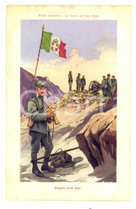 Cartolina originale da collezione 1915 ca WW1 FRONTE ITALIANO Sveglia sulle Alpi Cartolina illustrata FP NV 1