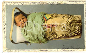 Cartolina originale da collezione 1904 CLADSTONE Tribulation  Little Indian child Vintage postcard RARE 1