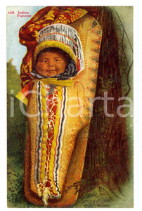 Cartolina originale da collezione 1910 ca NATIVE AMERICAN Indian Papoose Vintage postcard H. H. TAMMEN FP NV 1