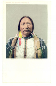 Cartolina originale da collezione 1899 NATIVE AMERICAN Bucksin Charlie, sub chief of the UTES Postcard RARE 1