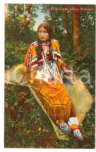 Cartolina originale da collezione 1910 ca RICE LAKE WISCONSIN Little Indian princess Postcard VINTAGE RARE FP 1
