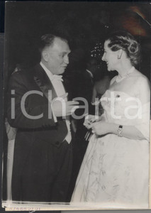 Fotografia d epoca originale 1955 PARIS ELYSEE Sergey VINOGRADOV con Lucie FAURE al ricevimento  Foto 1