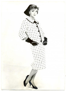 Fotografia d epoca originale 1957 PARIS MODE PRINTEMPS CrÃ©ation GERMAINE ET JANE  Ensemble de coton Photo 1