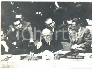 Fotografia d epoca originale 1962 NEW YORK Valerian SORIN Interviene sul Congo al Consiglio Generale ONU Foto 1