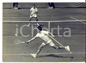 Fotografia d epoca originale 1960 PARIS TENNIS COPPA DAVIS Incontro Pierre DARMON  Kurt NIELSEN Fotografia 1