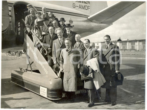 Fotografia d epoca originale 1954 LONDON British Parliamentary delegation leaving for Moscow Photo 20x15 cm 1
