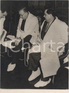 Fotografia d epoca originale 1956 HARWELL Georgij MALENKOV visiting British Atomic Energy Research Station 1