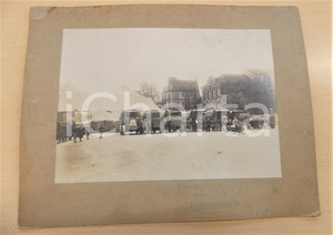 Fotografia d epoca originale 1910 ca TROYES F Carovana e tendone del circo in piazza Foto BRUNON RARA 1