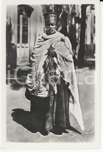 Fotografia d epoca originale 1935ca A.O.I. ETIOPIA Ritratto di prete ortodosso etiope VERA PHOTO cm 9X5,8 1