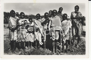 Fotografia d epoca originale 1935ca A.O.I. ETIOPIA Cerimonia Donga  Ritratto giovani etiopi VERA FOTO 9X5,8 1