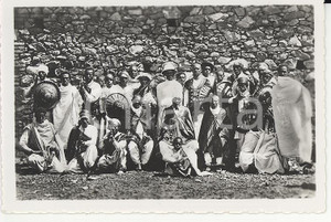 Fotografia d epoca originale 1935 ca A.O.I. ETIOPIA Ritratto tribÃ¹ guerrieri etiopi VERA PHOTO cm 5,8x9 1