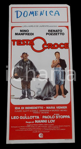 Materiale cinematografico d’epoca 1982 TESTA O CROCE Renato POZZETTO Nino MANFREDI Nanni LOY Manifesto 32x70 cm 1