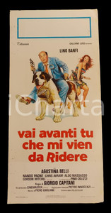 Materiale cinematografico d’epoca 1982 VIENI AVANTI TU CHE MI VIEN DA RIDERE Lino BANFI Manifesto 32x70 cm 1