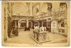 Fotografia d epoca originale 1880 ca BOURGENBRESSE Eglise de BROU  Le choeur  Photo VINTAGE 16x11 cm 1