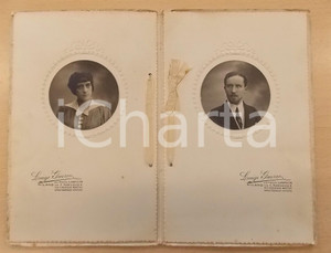 Fotografia d epoca originale 1920 ca MILANO Ritratti di una coppia di sposi  Foto LUIGI GUERRA 1