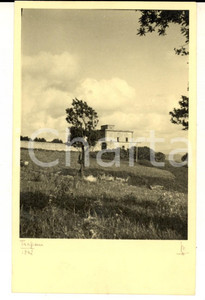 Fotografia d epoca originale 1942 TRAPANI Veduta di campagna con fortificazione Foto cartolina VINTAGE 1